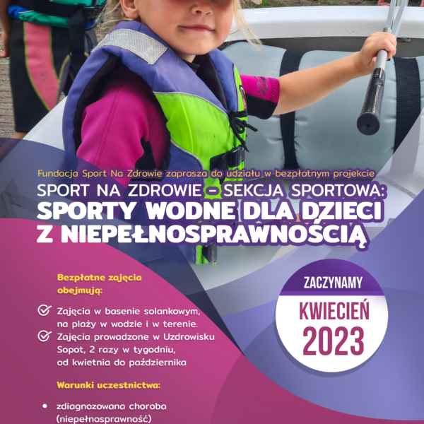 Bezpłatne zajęcia dla Sopocian „ Sport na zdrowie – sekcja sportowa: sporty wodne” (zapisy na listę rezerwową)