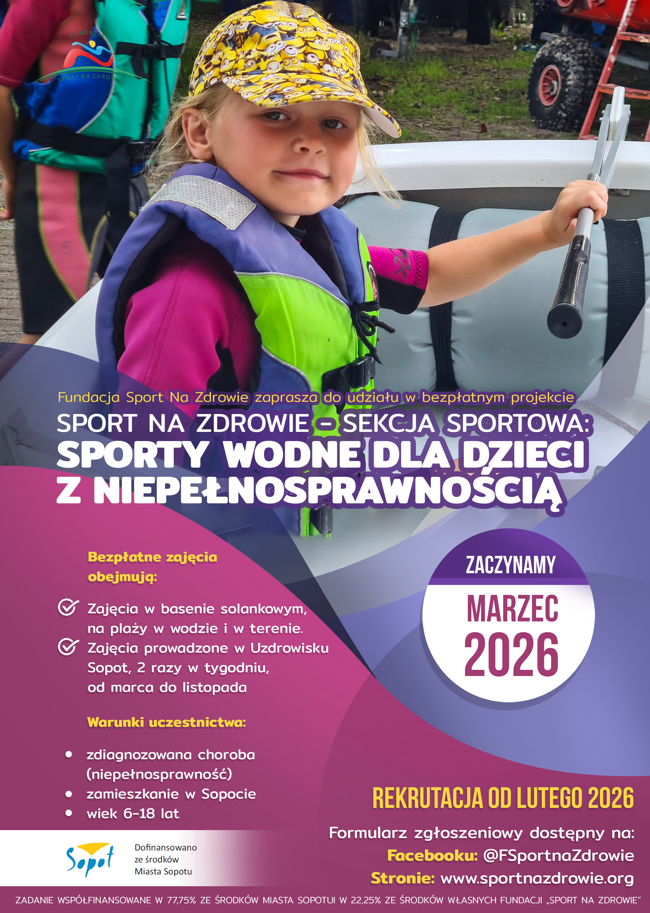 Rekrutacja „SPORT NA ZDROWIE – sekcja sportowa: Sporty wodne dla osób z niepełnosprawnością” Sopot 2026