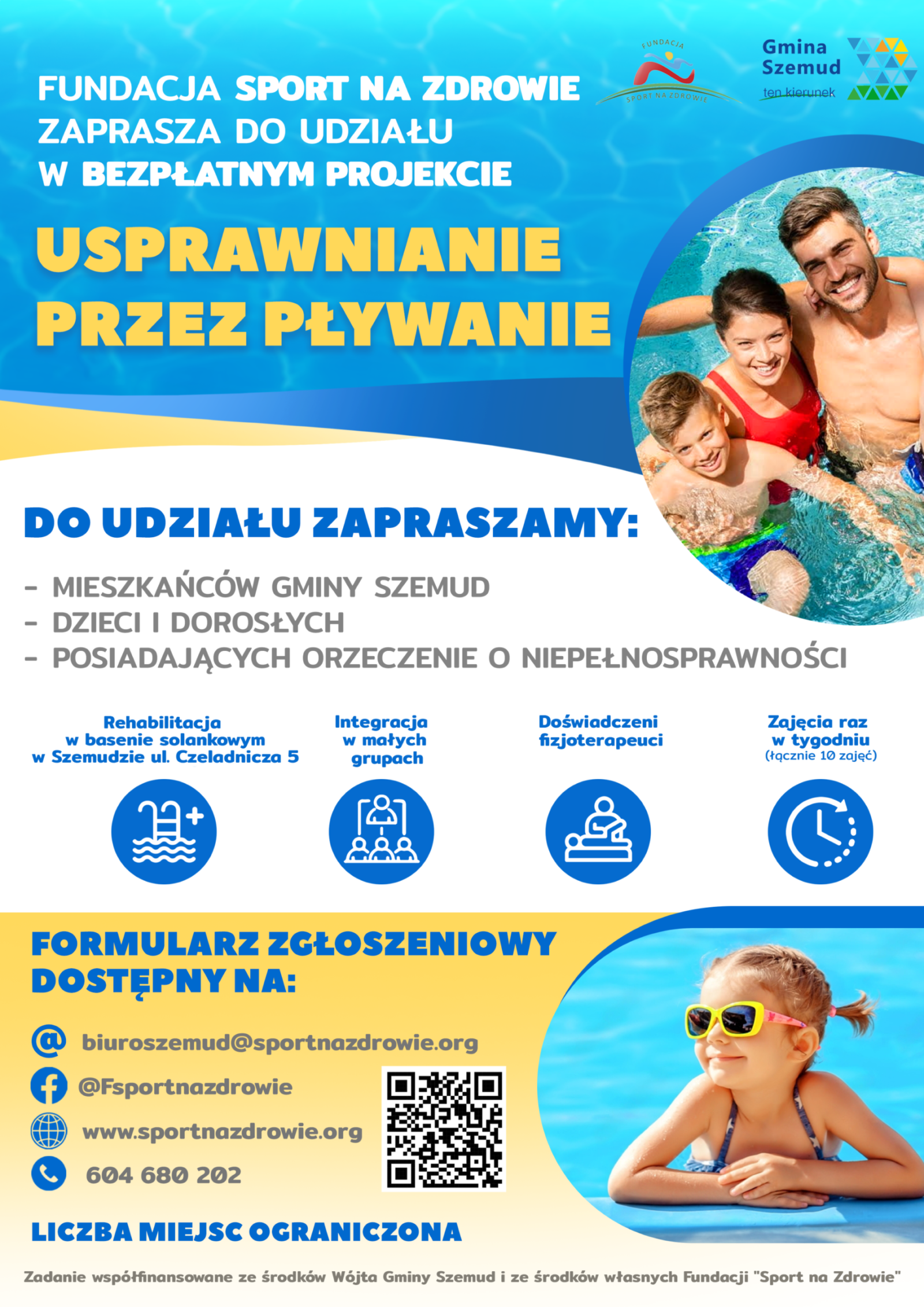 REKRUTACJA Zakończona: „Usprawnianie przez Pływanie” – Szemud 2026